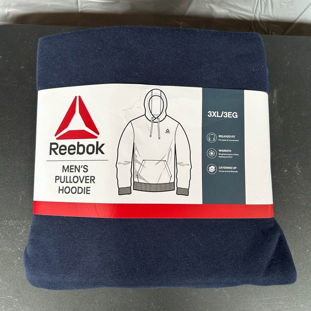 Reebok Relaxed Fit Hoodie, navy size 3XL - Picture 6 of 11